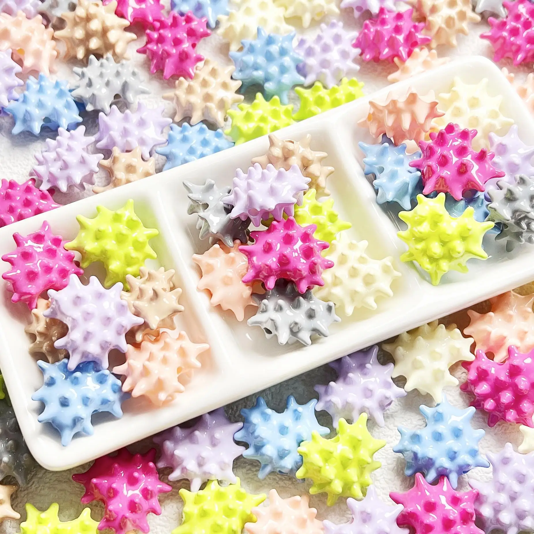 Wholesale 100pcs 24mm Pastel Solid Colors Sea Urchin Shape Acrylic Jewelry Beads Ornament Accessory Material Plastic Beading
Wholesale 100pcs 24mm Pastel Solid Colors Sea Urchin Shape Acrylic Jewelry Beads Ornament Accessory Material Plastic Beading
