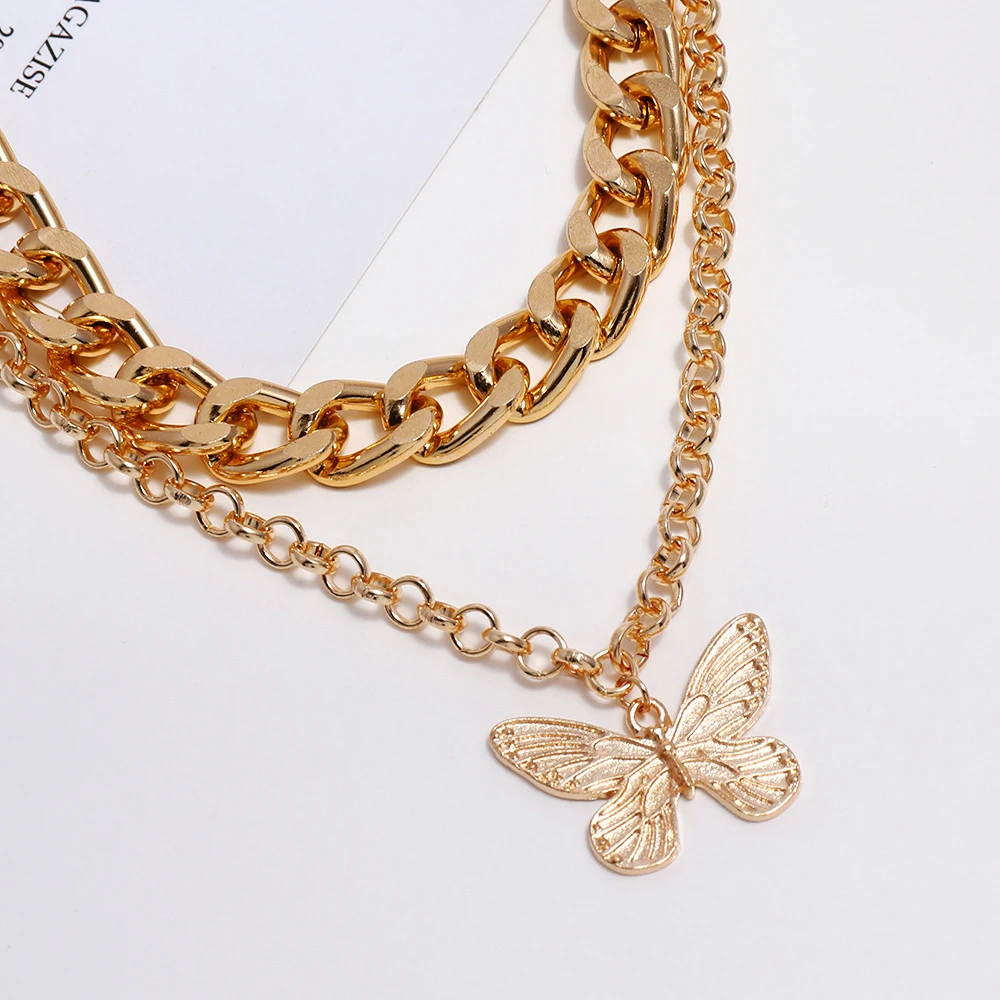 Vintage Multi-layer Pendant Butterfly Neck Necklace Women Gold Silver Color Fashion Chunky Chains Choker Jewelry Sexy Girl Bijou
Vintage Multi-layer Pendant Butterfly Neck Necklace Women Gold Silver Color Fashion Chunky Chains Choker Jewelry Sexy Girl Bijou