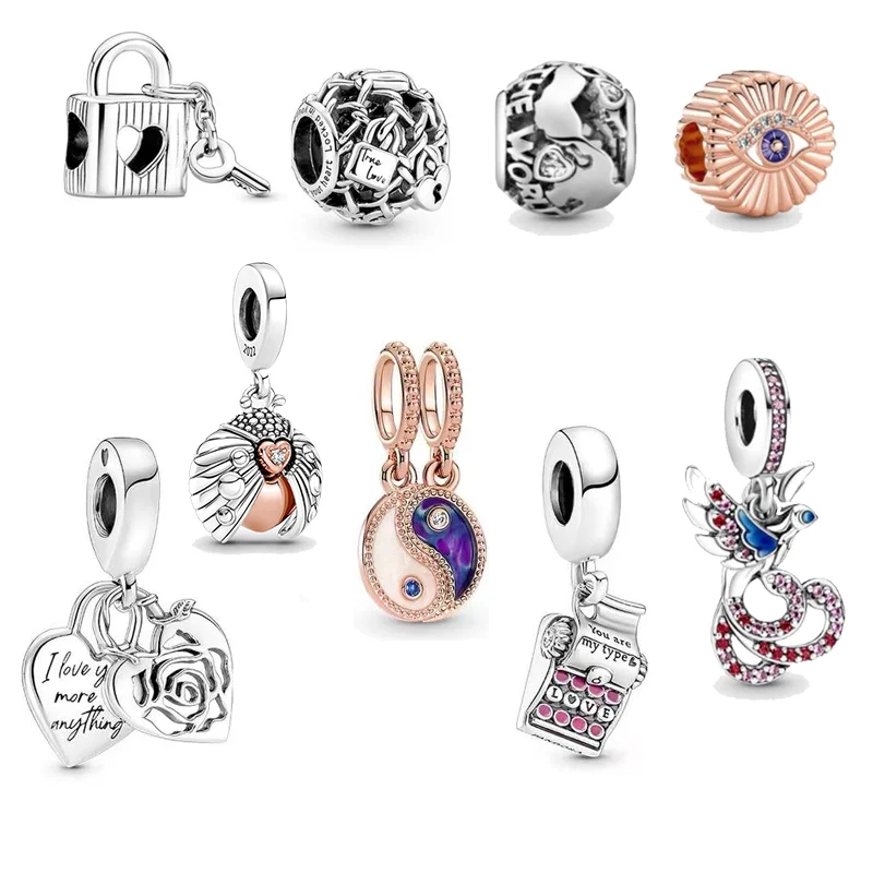 LR Club 2022 Ladybird New Entwined Heart Padlock 925 Sterling Silver Charm Peacock Phoenix Love Beads For Jewelry Making
LR Club 2022 Ladybird New Entwined Heart Padlock 925 Sterling Silver Charm Peacock Phoenix Love Beads For Jewelry Making
