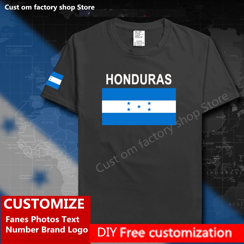 Honduras Country Flag T shirt DIY Custom Jersey Fans Name Brand LOGO Cotton T-shirts Men Women Loose Casual Sports T-shirt
Honduras Country Flag T shirt DIY Custom Jersey Fans Name Brand LOGO Cotton T-shirts Men Women Loose Casual Sports T-shirt