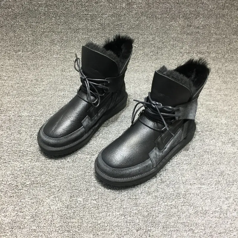 Women's Winter Shoes Snow Boots Fur Boots Black Ankle Booties Goth Punk Shoes Genuine Leather Boots Warm Plush Botas mujer
Women's Winter Shoes Snow Boots Fur Boots Black Ankle Booties Goth Punk Shoes Genuine Leather Boots Warm Plush Botas mujer