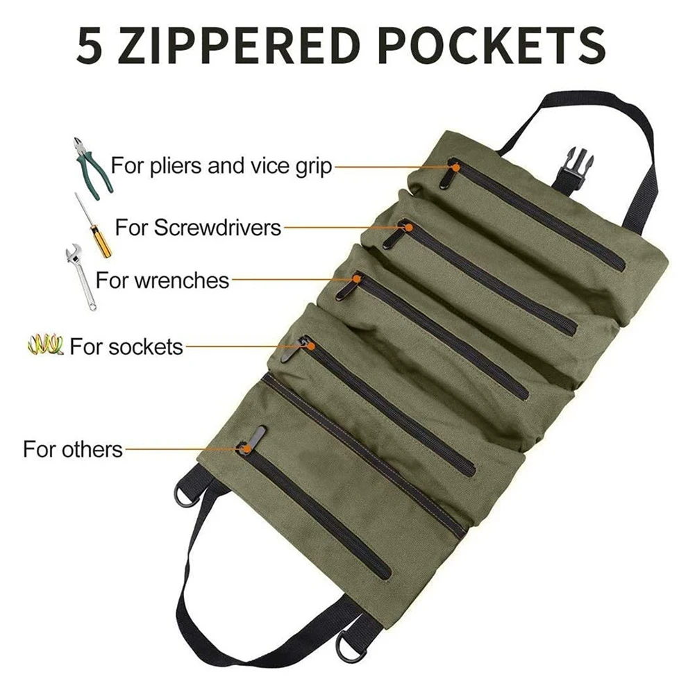 Roll Up Tool Bag Portable Canvas Roll Pouch Multiple Pockets Carrier Handbag Multifunctional Wrench Screwdriver Drill Bit Holder
Roll Up Tool Bag Portable Canvas Roll Pouch Multiple Pockets Carrier Handbag Multifunctional Wrench Screwdriver Drill Bit Holder