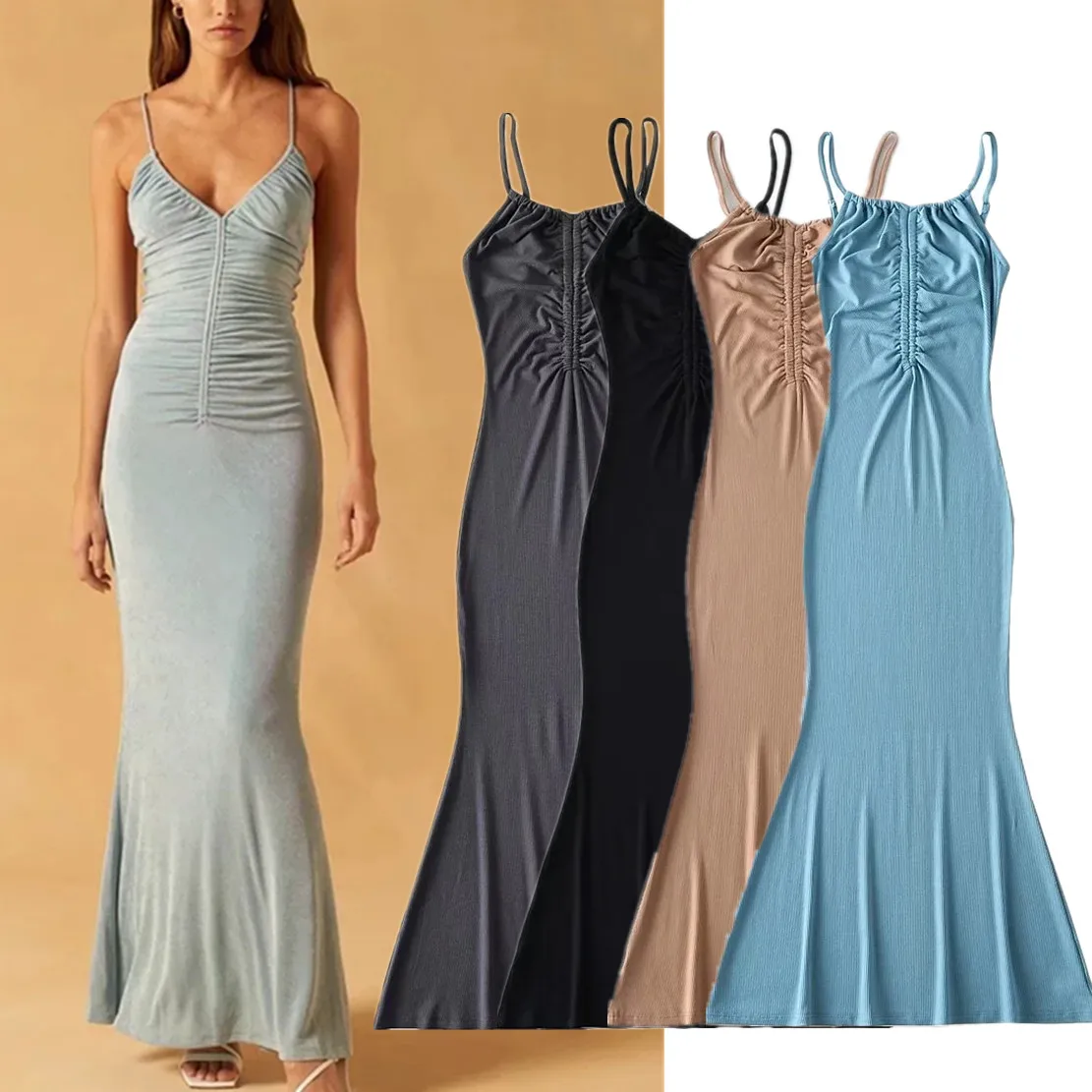 Dave&Di Sheath Strapless Basic Midi Dress Women French Style Sexy Drawstring Knitted Dress
Dave&Di Sheath Strapless Basic Midi Dress Women French Style Sexy Drawstring Knitted Dress