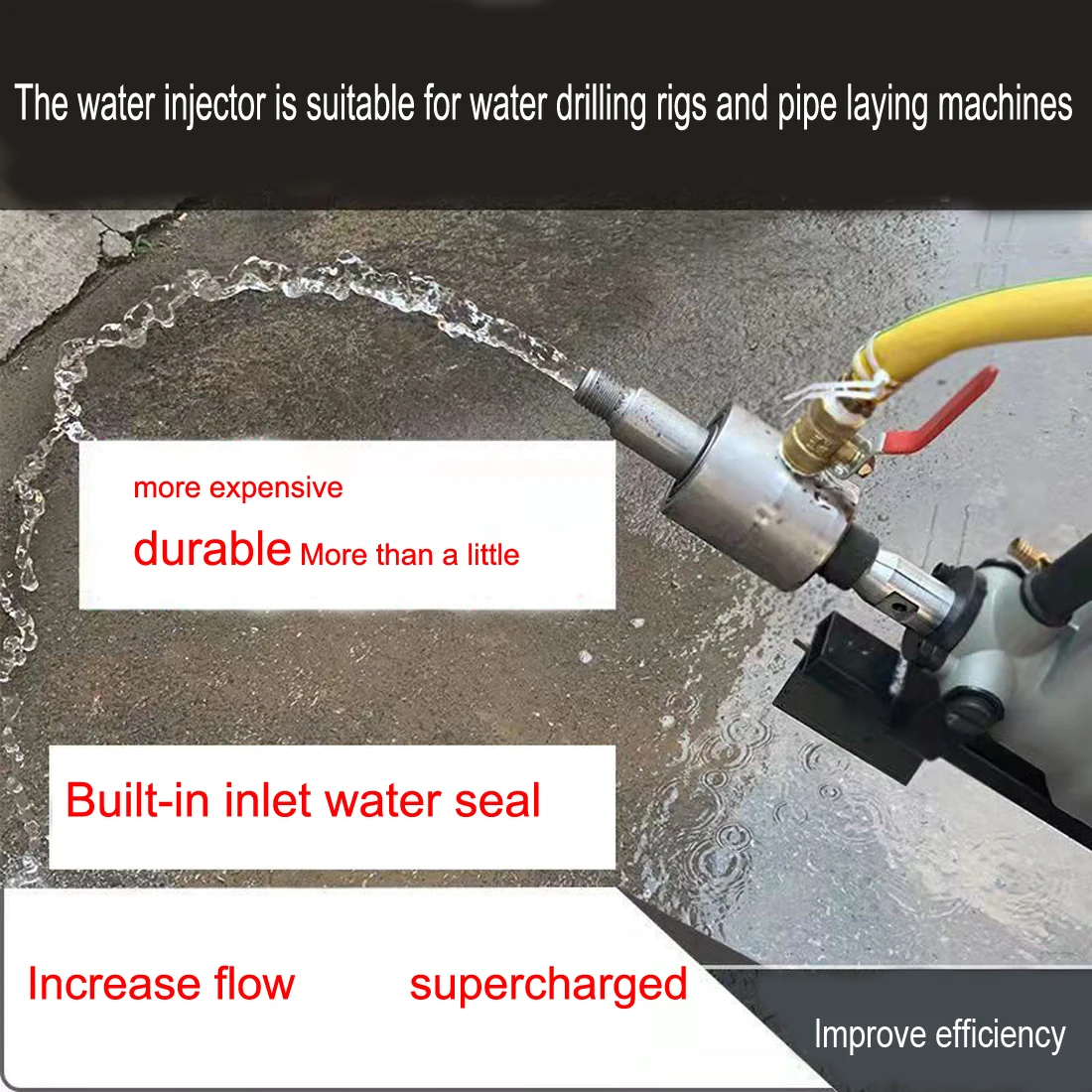 Water jacket for water drill Drill through water injector Special for pipelayer Increase water injection volume
Water jacket for water drill Drill through water injector Special for pipelayer Increase water injection volume