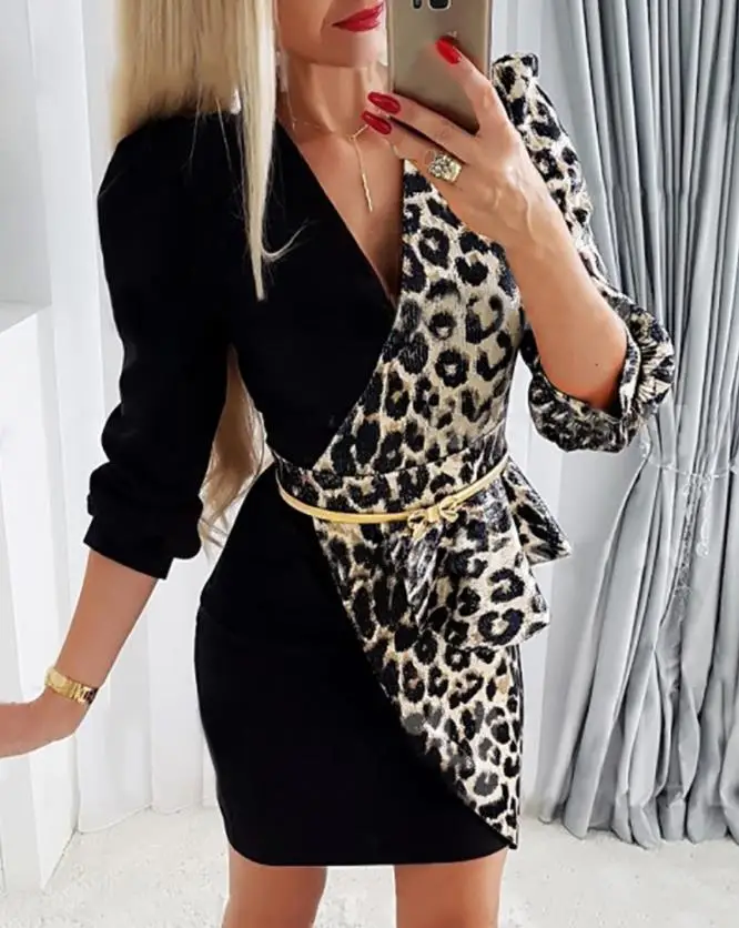 Cheetah Print Puff Sleeve Ruffles Work Dress 2022 Autumn Europe and America Fashion Women's Clothing Elegant Work Lady Dresses
Cheetah Print Puff Sleeve Ruffles Work Dress 2022 Autumn Europe and America Fashion Women's Clothing Elegant Work Lady Dresses