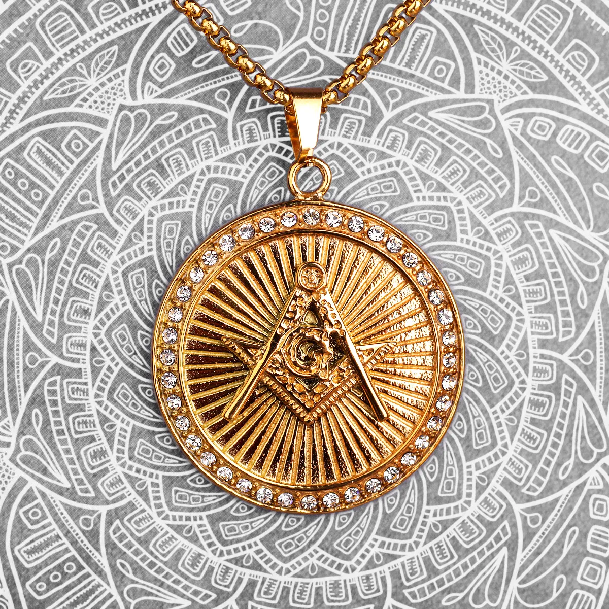 Masonic Rhinestone Long Men Necklaces Pendants Chain for Boyfriend Male 316L Stainless Steel Jewelry Creativity Gift Wholesale
Masonic Rhinestone Long Men Necklaces Pendants Chain for Boyfriend Male 316L Stainless Steel Jewelry Creativity Gift Wholesale