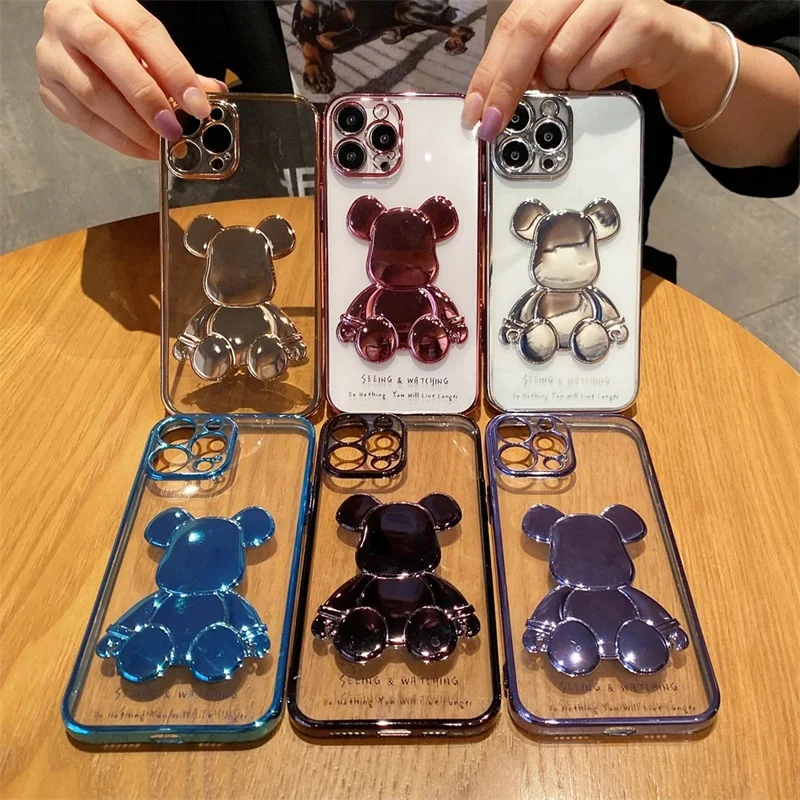 Luxury Plating Bear Phone Case For iPhone 13 12 11 Mini Pro Max X Xs Xr 8 7 6 6S Plus Transparent Lens Camera Protection Cover
Luxury Plating Bear Phone Case For iPhone 13 12 11 Mini Pro Max X Xs Xr 8 7 6 6S Plus Transparent Lens Camera Protection Cover