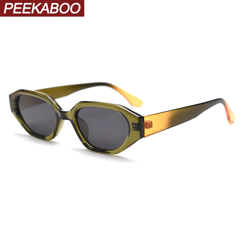 

Peekaboo small frame polarized sunglasses for men uv400 polygon square sun glasses for women cat eye leopard green unisex