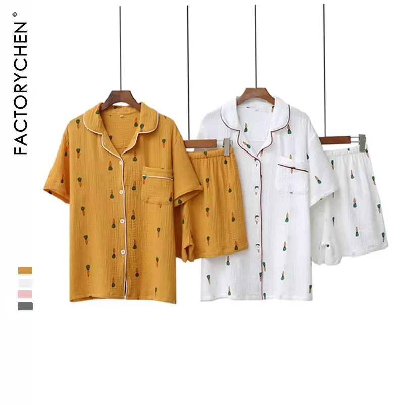 Женский пижамный комплект из рубашки на пуговицах и брюк, из натурального хлопка
Женский пижамный комплект из рубашки на пуговицах и брюк, из натурального хлопка