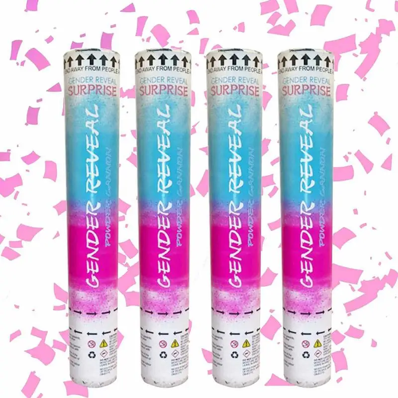 

Confetti Cannon Gender Reveal Gender Reveal Confetti Cannon Girl Or Boy Baby Gender Reveal Games For Parties 4PCS 2 Pink 2 Blue