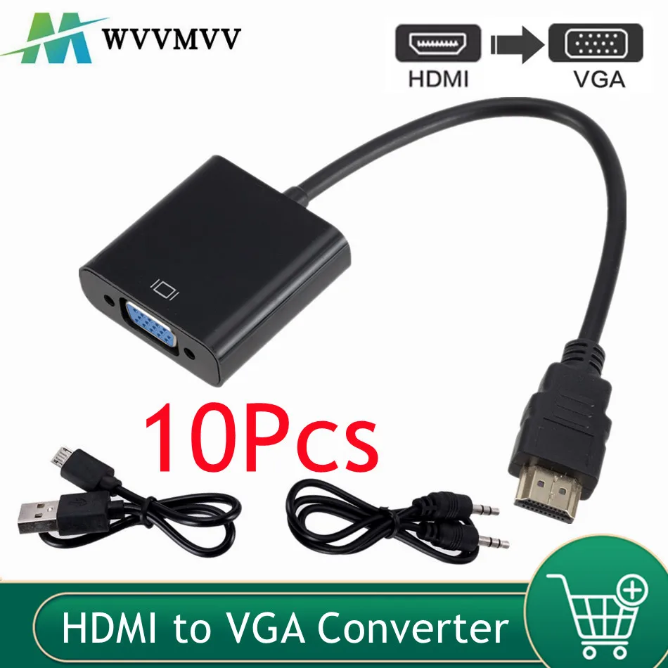 WvvMvv 10 шт. HDMI-совместимый преобразователь VGA штекер-гнездо с аудио адаптером питания цифровой аналоговый для ПК ноутбука HDTV
WvvMvv 10 шт. HDMI-совместимый преобразователь VGA штекер-гнездо с аудио адаптером питания цифровой аналоговый для ПК ноутбука HDTV