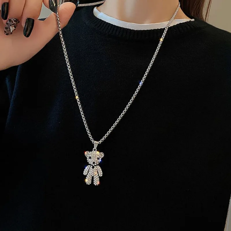 Cute bear cool hip hop disco dancing personality long sweater chain pendant necklace
Cute bear cool hip hop disco dancing personality long sweater chain pendant necklace