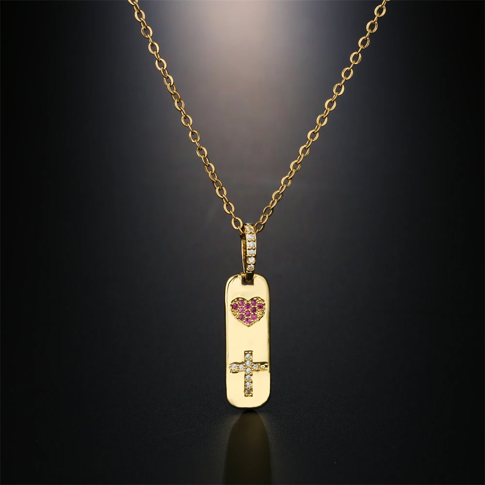 NEWBUY High Quality Gold Color Copper Vertical Bar Pendant Necklace For Women Girl 2022 Trendy Luxury CZ Heart Cross Jewelry
NEWBUY High Quality Gold Color Copper Vertical Bar Pendant Necklace For Women Girl 2022 Trendy Luxury CZ Heart Cross Jewelry