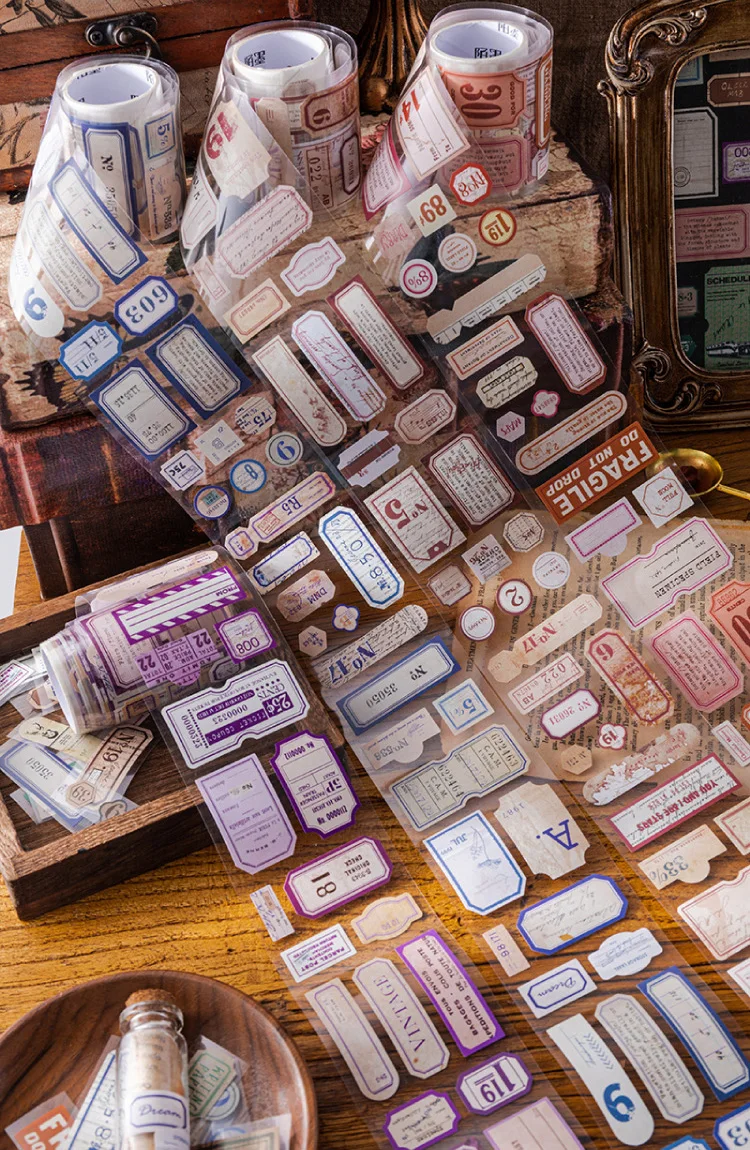 Vintage Ticket Letter Label Material Stickers Pack DIY Diary Junk Journal Decor Number Word Tag Sticker Album Scrapbooking
Vintage Ticket Letter Label Material Stickers Pack DIY Diary Junk Journal Decor Number Word Tag Sticker Album Scrapbooking