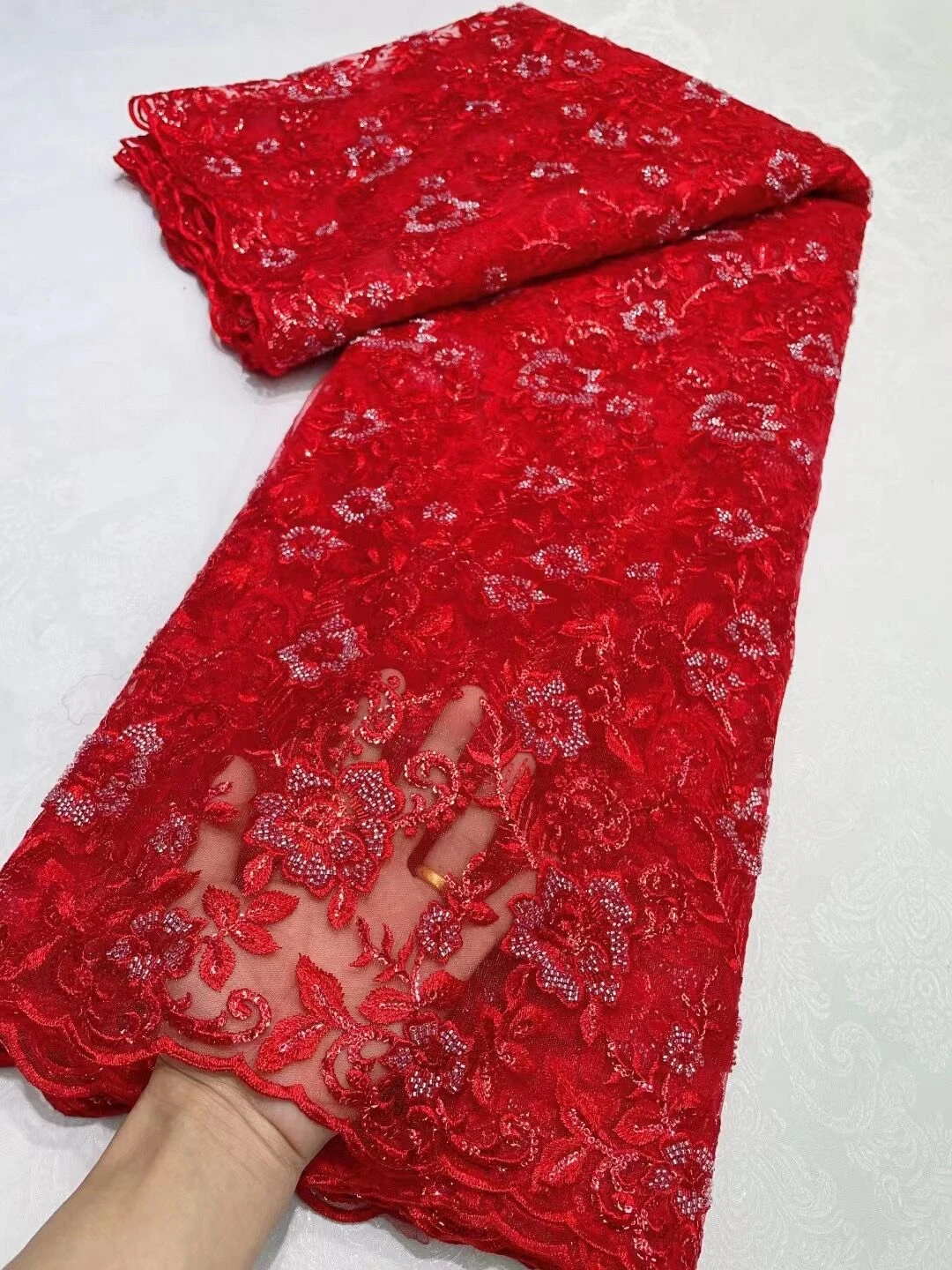 Luxury African Lace Sequins Fabric 2023 Embroidery Evening Dresses For Women Fashion Fabric By Meter For Sewing 5 Yards Cloth
Luxury African Lace Sequins Fabric 2023 Embroidery Evening Dresses For Women Fashion Fabric By Meter For Sewing 5 Yards Cloth