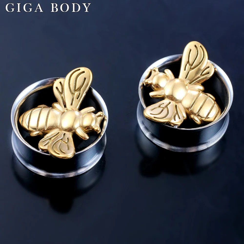 Giga 2PCS Stainless Steel Bee Ear Plugs Tunnels Gauges Earring Piercing Body Jewelry Expander Christmas Gift Tragus Women Men
Giga 2PCS Stainless Steel Bee Ear Plugs Tunnels Gauges Earring Piercing Body Jewelry Expander Christmas Gift Tragus Women Men