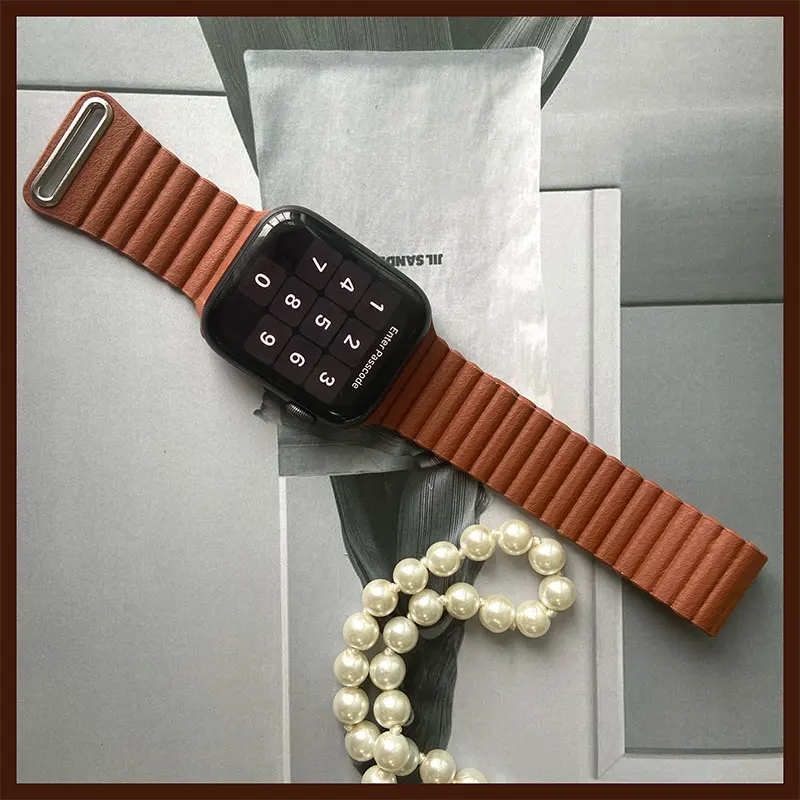 Strap For Apple Watch 6 Band 40mm 45mm 42mm Smartwatch 38mm 44mm 41mm Magnetic Leather Loop Bracelet iWatch Series 7 6 SE 5 4 3
Strap For Apple Watch 6 Band 40mm 45mm 42mm Smartwatch 38mm 44mm 41mm Magnetic Leather Loop Bracelet iWatch Series 7 6 SE 5 4 3