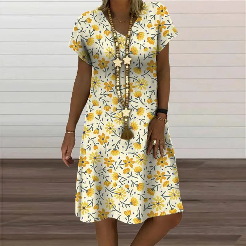 Women's Vintage Floral Print Dress Casual Loose Short Sleeve V Neck Mini Sun Dress Plus Size Summer
Women's Vintage Floral Print Dress Casual Loose Short Sleeve V Neck Mini Sun Dress Plus Size Summer