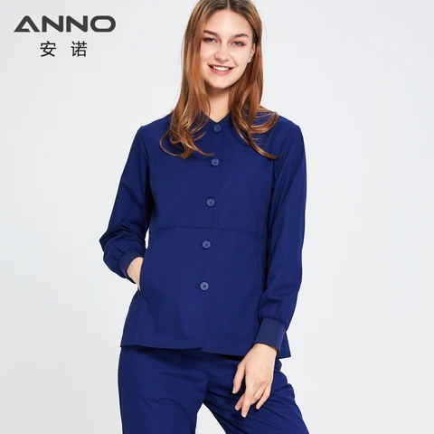 Куртка ANNO с длинным рукавом, одежда для медсестер, Униформа, верхняя одежда для врачей, Топ для женщин и мужчин, одежда для больницы