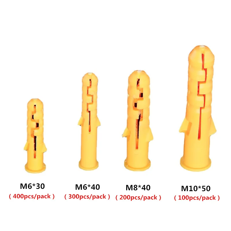 100-400pcs Plastic Expansion Pipe M6*30/M6*40/M8*40/M10*50mm Nylon Column Anchor Wall Plug Frame Fixings Expansion Screw Tube
100-400pcs Plastic Expansion Pipe M6*30/M6*40/M8*40/M10*50mm Nylon Column Anchor Wall Plug Frame Fixings Expansion Screw Tube