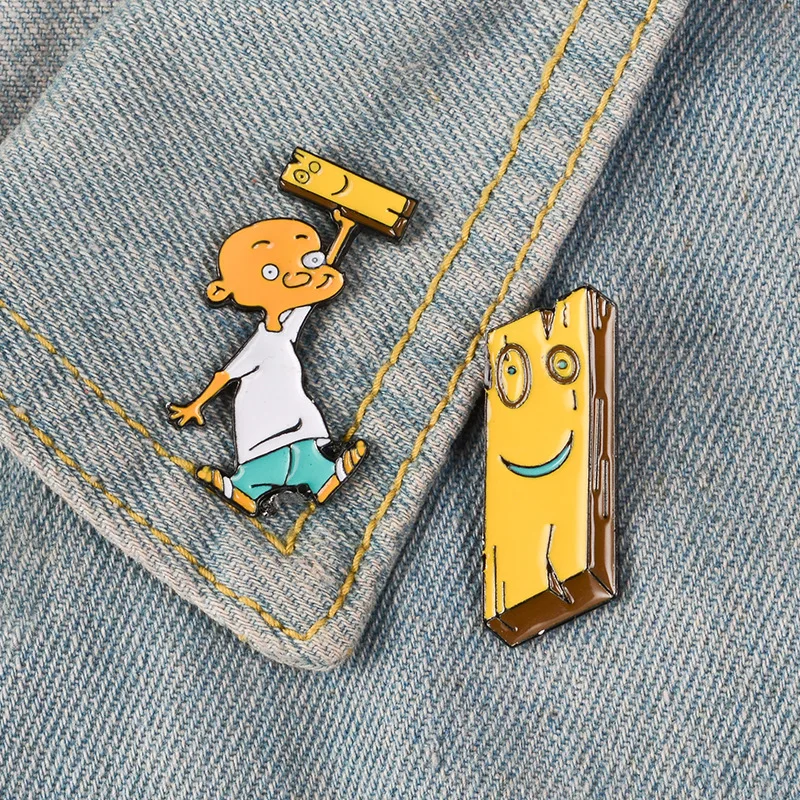 XM-funny Creative cartoon villain and smiling wooden board jewelry brooch Personality creative clothing accessories badge
XM-funny Creative cartoon villain and smiling wooden board jewelry brooch Personality creative clothing accessories badge