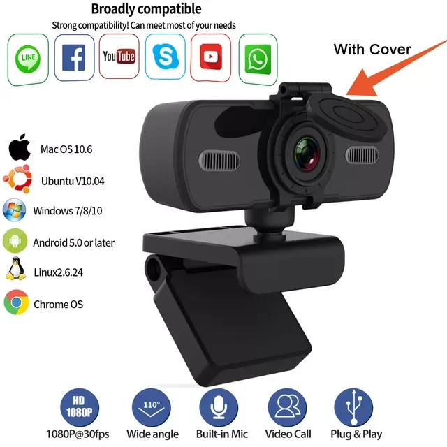 FUll HD 1080P web camera with microphone Web Cam webcam for PC computer USB Camera webcamera For Laptop YouTube Camera
FUll HD 1080P web camera with microphone Web Cam webcam for PC computer USB Camera webcamera For Laptop YouTube Camera