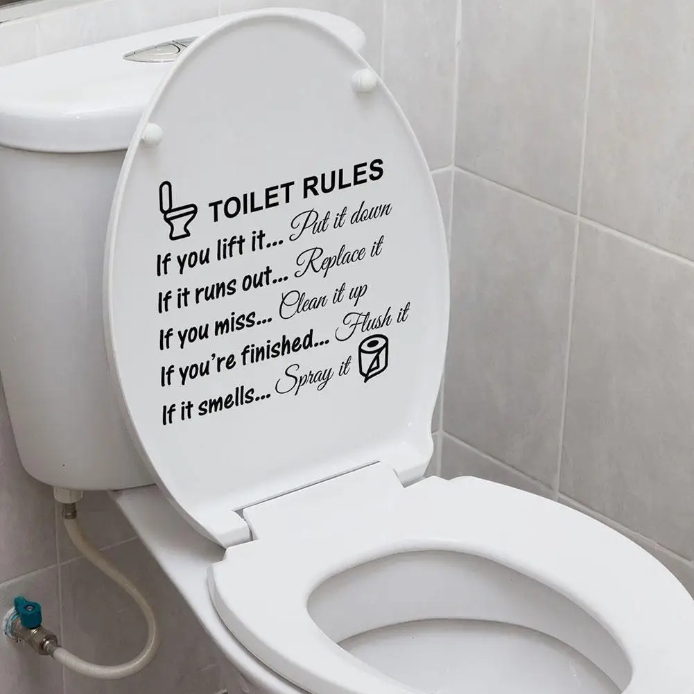 Reminder Writing Toilet Stickers Diy Wc Washroom Models Posters Decals Stickers Waterproof Decoration Pvc Home Wal E2x2
Reminder Writing Toilet Stickers Diy Wc Washroom Models Posters Decals Stickers Waterproof Decoration Pvc Home Wal E2x2