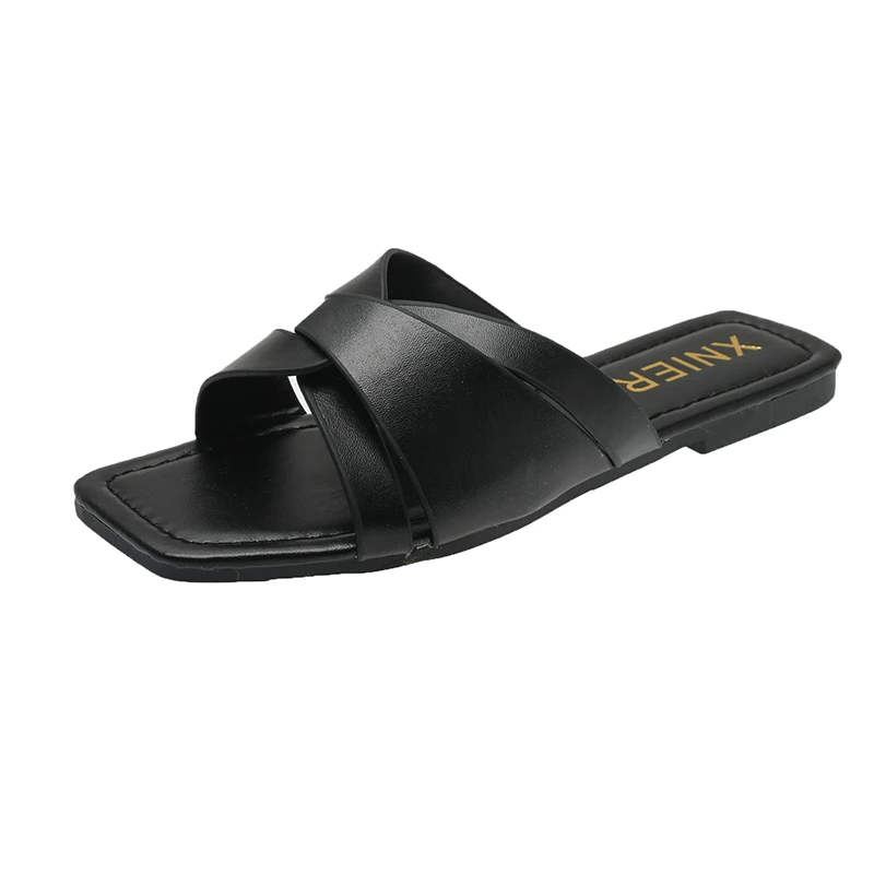 2022 Designer Slippers Women Shoes Square Toe Womens Slippers Quality PU Leather Ladies Summer Slides Flats Open Toe Slippers
2022 Designer Slippers Women Shoes Square Toe Womens Slippers Quality PU Leather Ladies Summer Slides Flats Open Toe Slippers