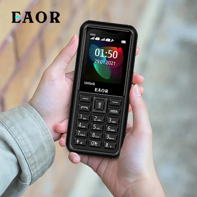 

EAOR GSM Dual SIM Rugged Phone 2500mAh IP67 Waterproof Dropproof Bar Phone Keypad Phone with Mosquito Repellent Lamp Flashlight