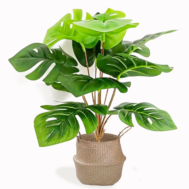 32cm 12 Leaves Tropical Palm Tree Artificial Plants Fake Monstera Branch Plastic Fronds Wall Hanging Leafs For Home Garden Decor 
32cm 12 Leaves Tropical Palm Tree Artificial Plants Fake Monstera Branch Plastic Fronds Wall Hanging Leafs For Home Garden Decor