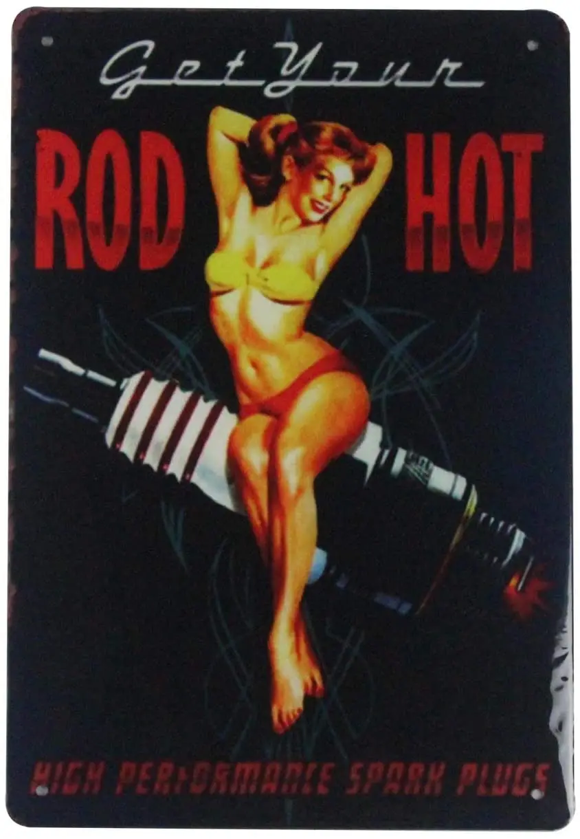 EICOCO pin-up Sexy Girl Rod Hot Spark Plug (20x30cm) Retro Metal Tin Vintage Wall Art Sign
EICOCO pin-up Sexy Girl Rod Hot Spark Plug (20x30cm) Retro Metal Tin Vintage Wall Art Sign