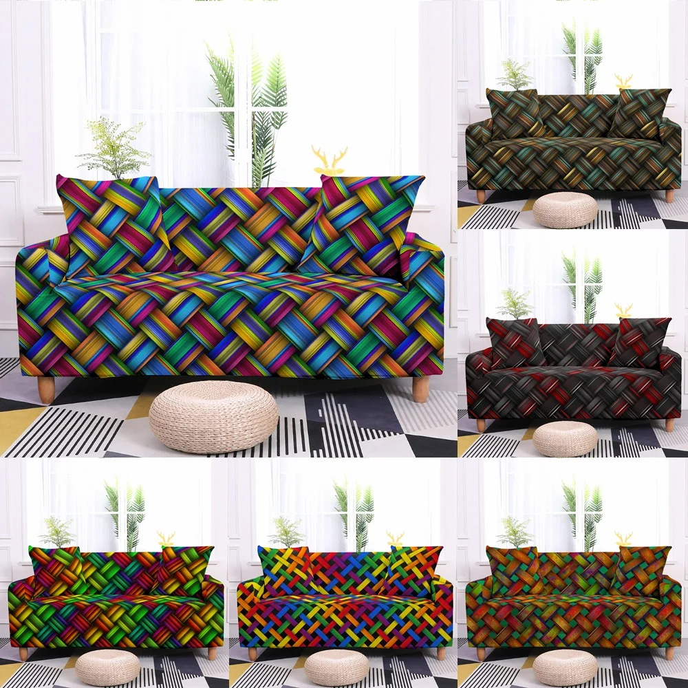 3D Colorful Weaving Sofa Covers Living Room Decor Anti-dirty Rainbow Art Elastic All Inclusive Armchair Slipcovers Couch Cover
3D Colorful Weaving Sofa Covers Living Room Decor Anti-dirty Rainbow Art Elastic All Inclusive Armchair Slipcovers Couch Cover