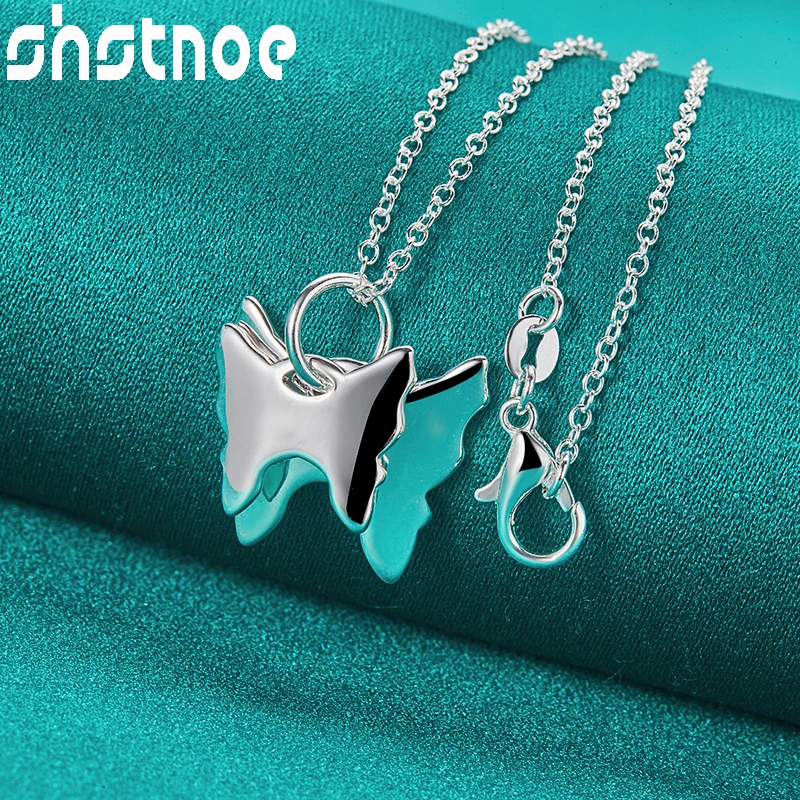 40cm-75cm 925 Sterling Silver Chain Double Butterfly Pendant Necklace For Women Bridal Engagement Birthday Party Fashion Jewelry
40cm-75cm 925 Sterling Silver Chain Double Butterfly Pendant Necklace For Women Bridal Engagement Birthday Party Fashion Jewelry