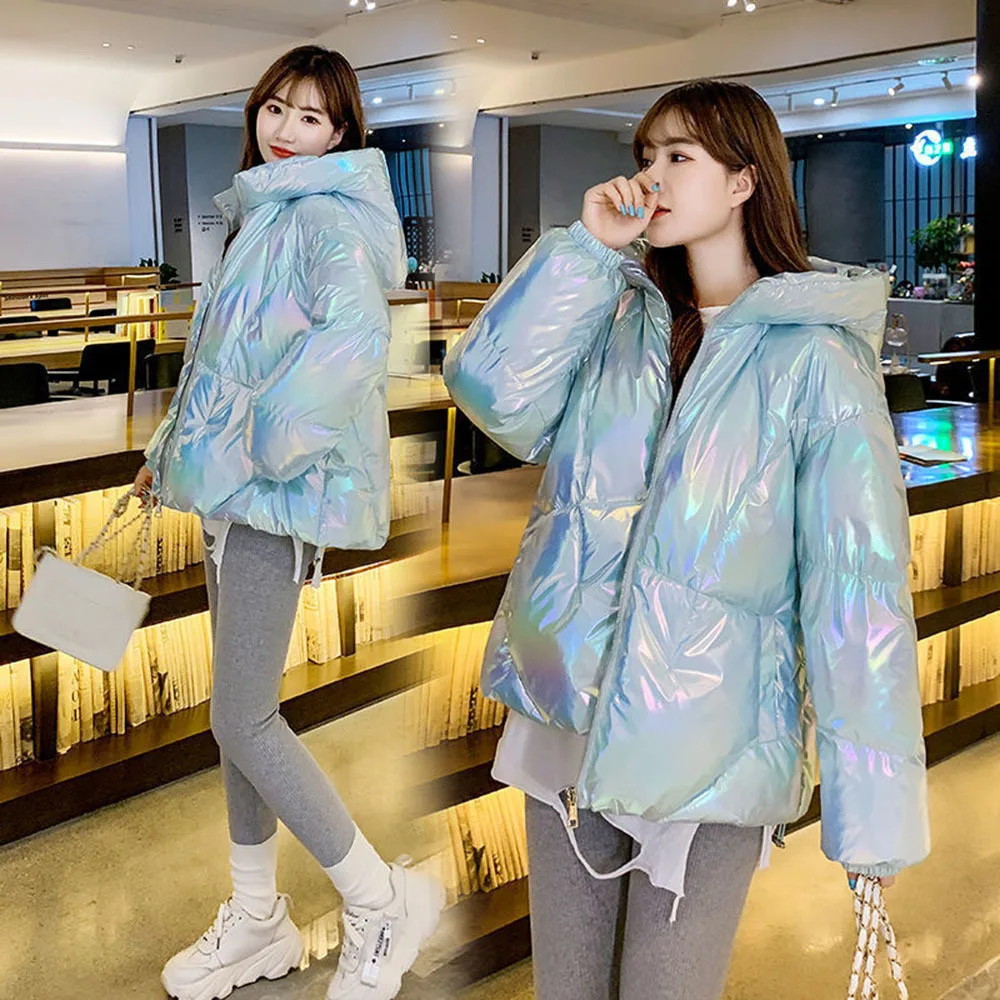 Women Winter Jacket Coats Hooded Tie dye Shiny Fabric Parkas Thick Warm Down Cotton jackets Zipper Padded Cold Outwear
Women Winter Jacket Coats Hooded Tie dye Shiny Fabric Parkas Thick Warm Down Cotton jackets Zipper Padded Cold Outwear