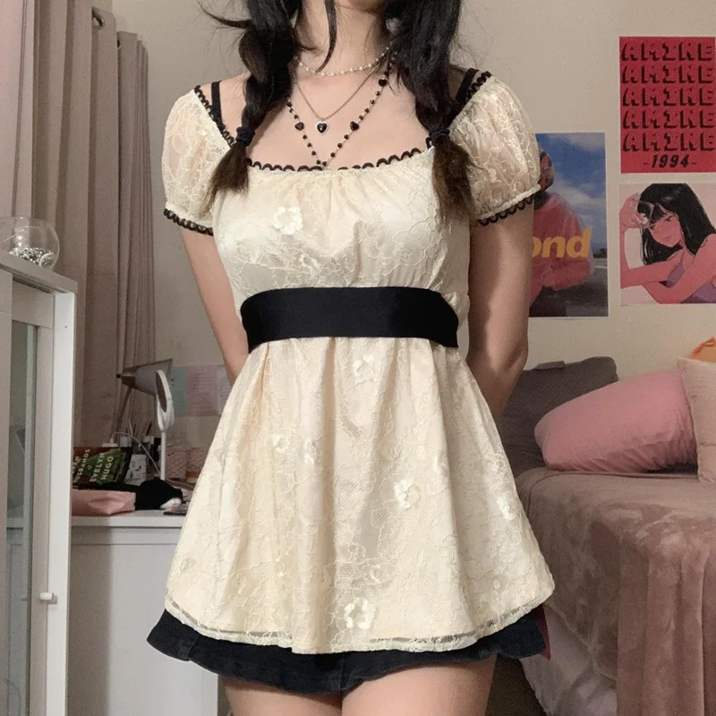 Милое кружевное мини-платье Kawaii Y2K Fairycore Grunge лоскутное платье с коротким рукавом женское винтажное праздничное уличное платье
Милое кружевное мини-платье Kawaii Y2K Fairycore Grunge лоскутное платье с коротким рукавом женское винтажное праздничное уличное платье