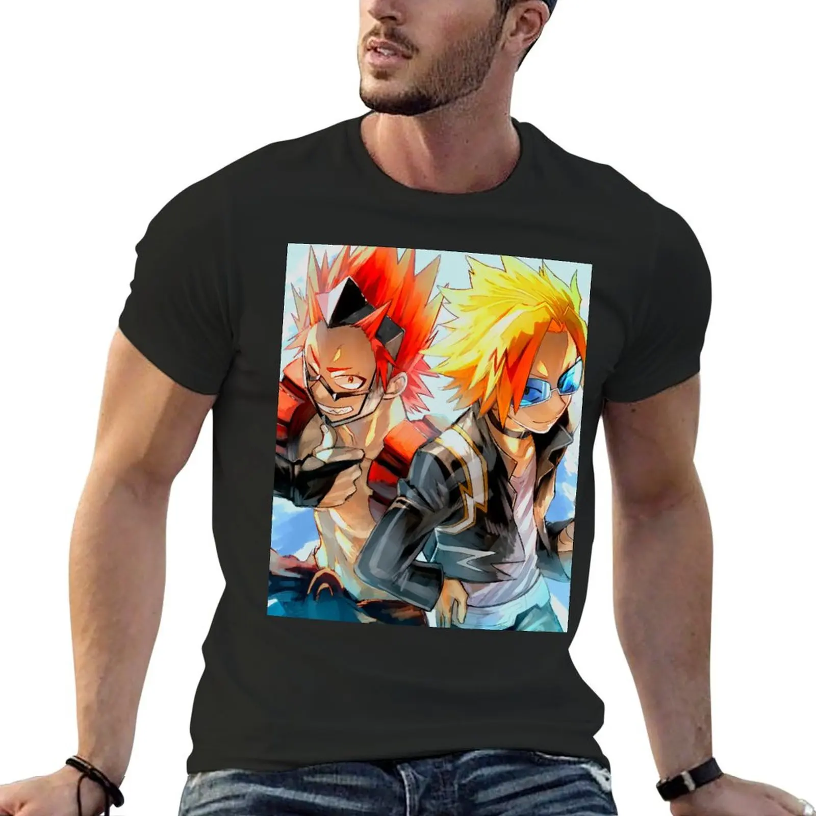 Kirishima and Kaminari-класс 1A - MHA BNHA футболка летние топы тяжелые винтажные аниме Рубашки