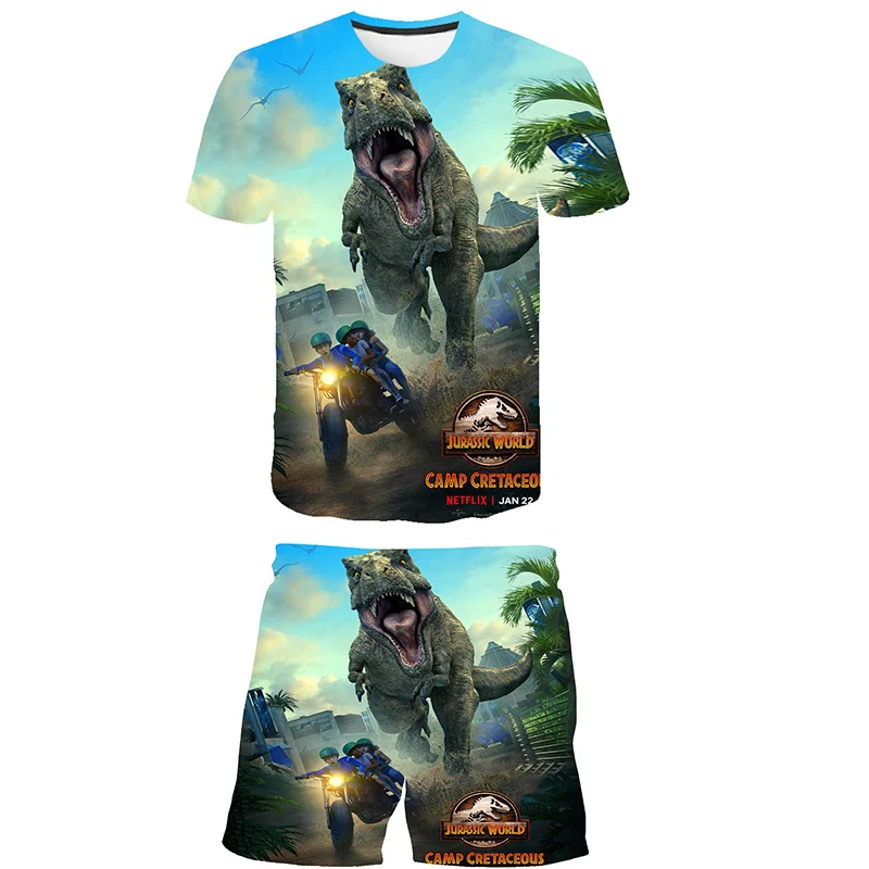 Summer Baby Boys Dinosaur Funny Cartoon Jurassic World Dominion T-shirt+Shorts 2pcs Children Sets For Kids Clothes Streetwear
Summer Baby Boys Dinosaur Funny Cartoon Jurassic World Dominion T-shirt+Shorts 2pcs Children Sets For Kids Clothes Streetwear