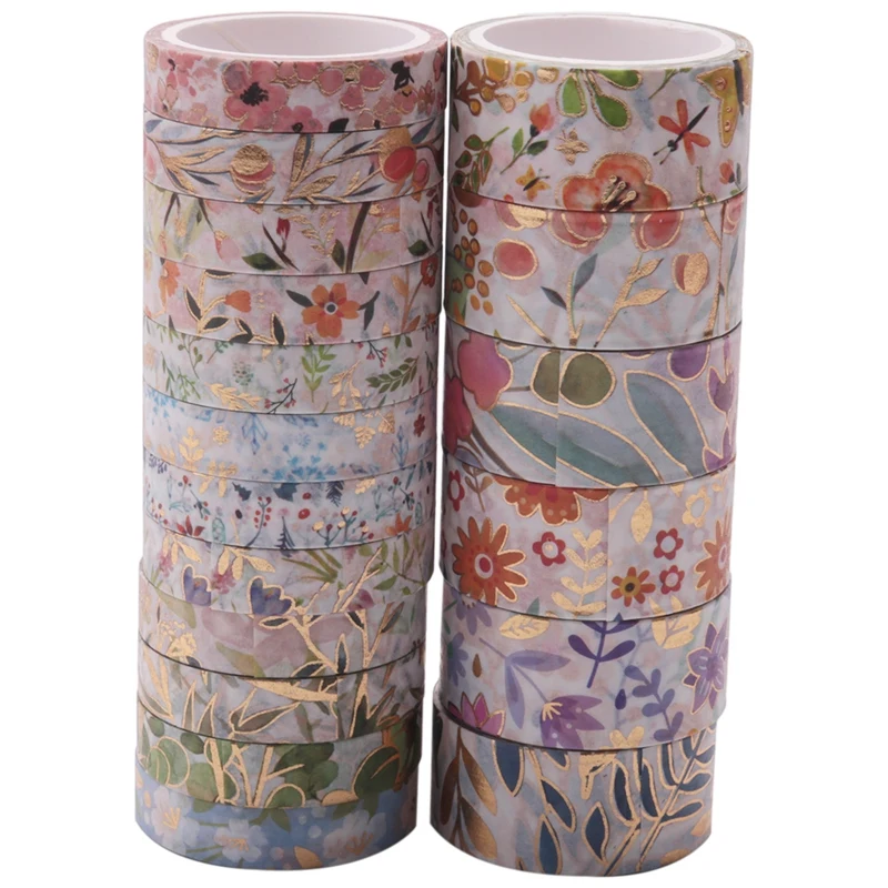 Washi Tape, 18 Rolls Flower Masking Washi Tape, Craft Decorative Washi Tape Set For DIY, Gift Wrapping, Scrapbooking
Washi Tape, 18 Rolls Flower Masking Washi Tape, Craft Decorative Washi Tape Set For DIY, Gift Wrapping, Scrapbooking