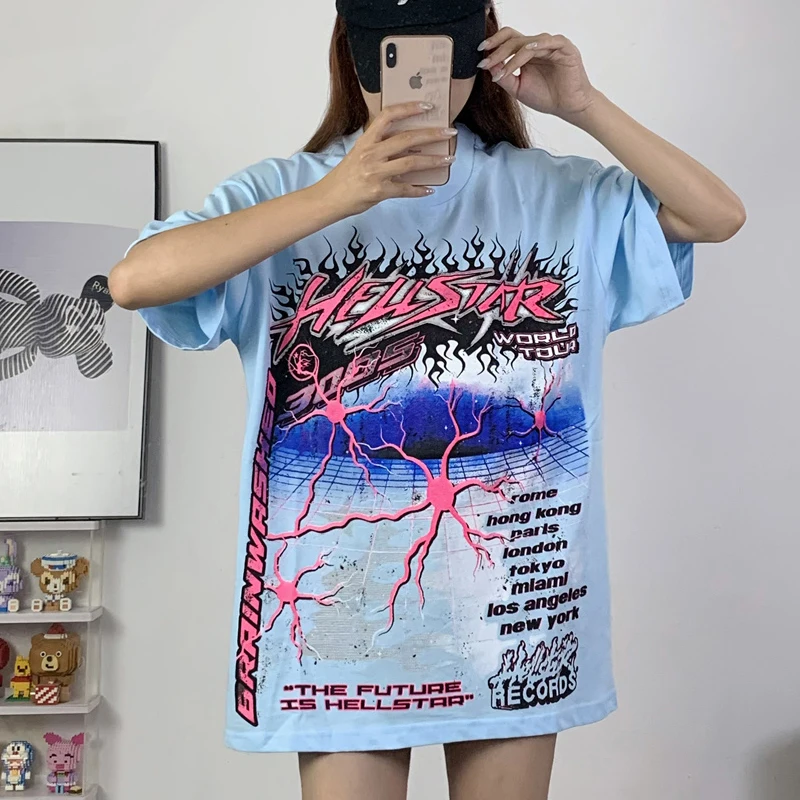 Confirmed Order - Hellstar Rap Tour t-Shirt High Street Round Neck Pure Cotton Printed Top Short Sleeved
Confirmed Order - Hellstar Rap Tour t-Shirt High Street Round Neck Pure Cotton Printed Top Short Sleeved