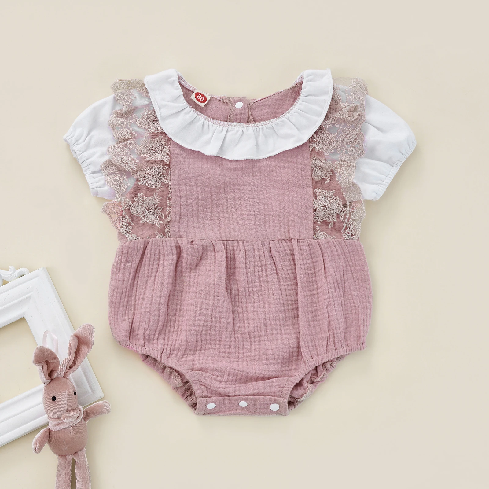 Infant Baby Girl Ruffle Cotton Linen Lace Romper Bodysuit Summer Casual Solid Peter Pan Collar Outfit
Infant Baby Girl Ruffle Cotton Linen Lace Romper Bodysuit Summer Casual Solid Peter Pan Collar Outfit