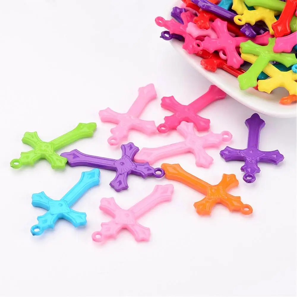 100PCS Mixed Color Cross Acrylic Pendants For Jewelry Making Embellishments DIY Craft 36x22x3mm hole: 2mm
100PCS Mixed Color Cross Acrylic Pendants For Jewelry Making Embellishments DIY Craft 36x22x3mm hole: 2mm