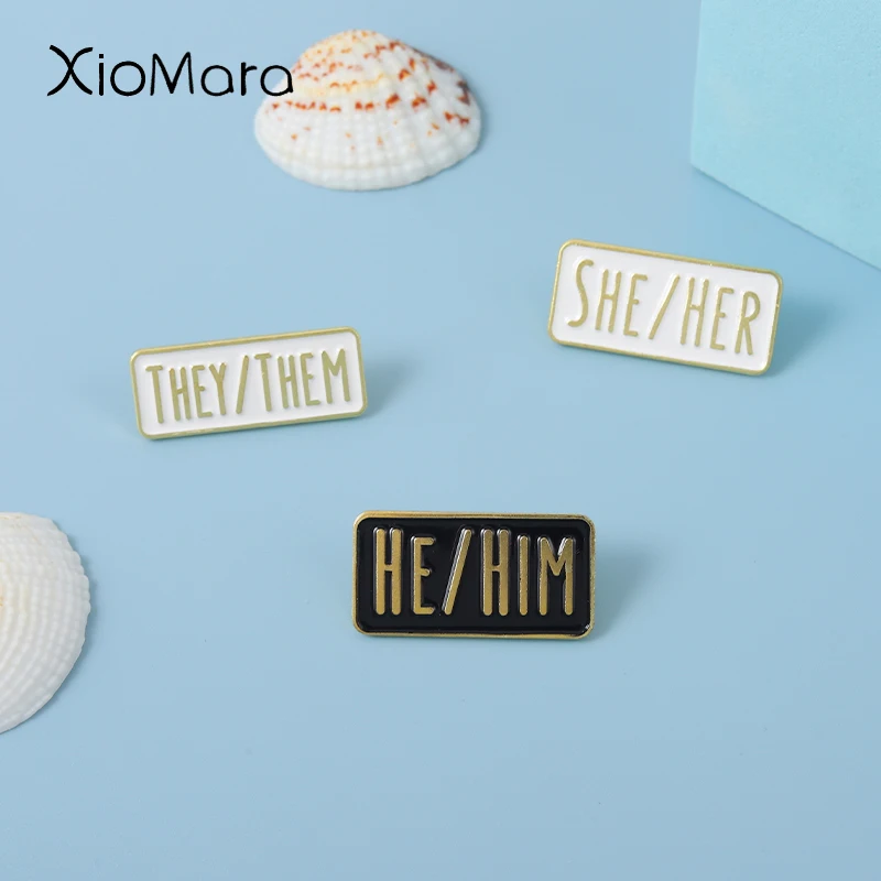 Fun Personal Pronoun Enamel Pins Gender Custom HE HIM SHE HER Brooches Lapel Pin Backpack Badge Jewelry Accessories Gift Friend
Fun Personal Pronoun Enamel Pins Gender Custom HE HIM SHE HER Brooches Lapel Pin Backpack Badge Jewelry Accessories Gift Friend