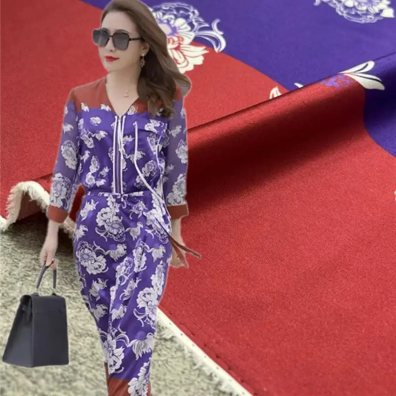 Summer Printed Stretch Twill Silk Fabric New Purple for Dress Clothing Material Sewing Sold by the Yard Wholesale
Summer Printed Stretch Twill Silk Fabric New Purple for Dress Clothing Material Sewing Sold by the Yard Wholesale