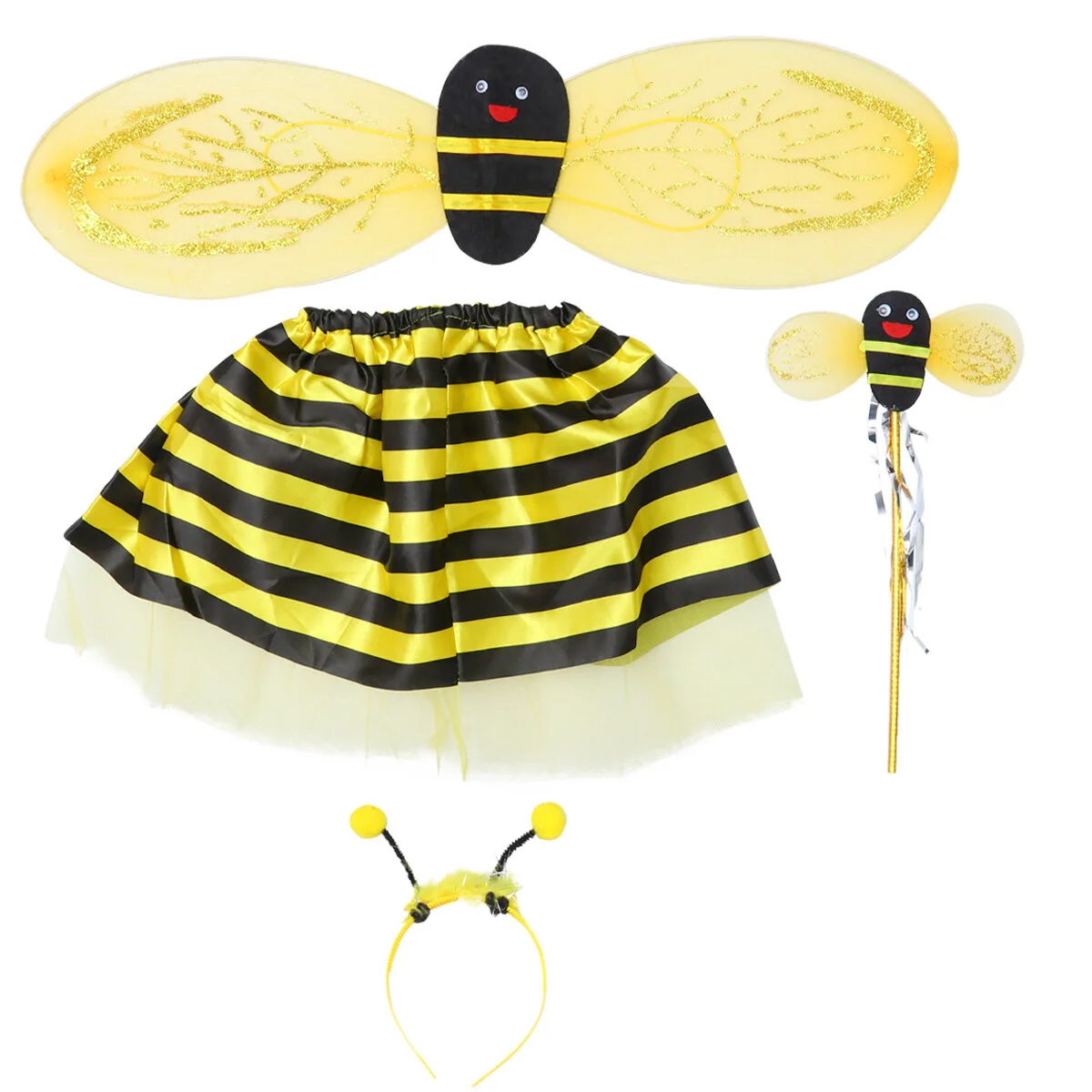 Costume Set 4pcs Honey and Antenna Costume Set Honey Tutu Dress Wand and Headband for Children Props
Costume Set 4pcs Honey and Antenna Costume Set Honey Tutu Dress Wand and Headband for Children Props