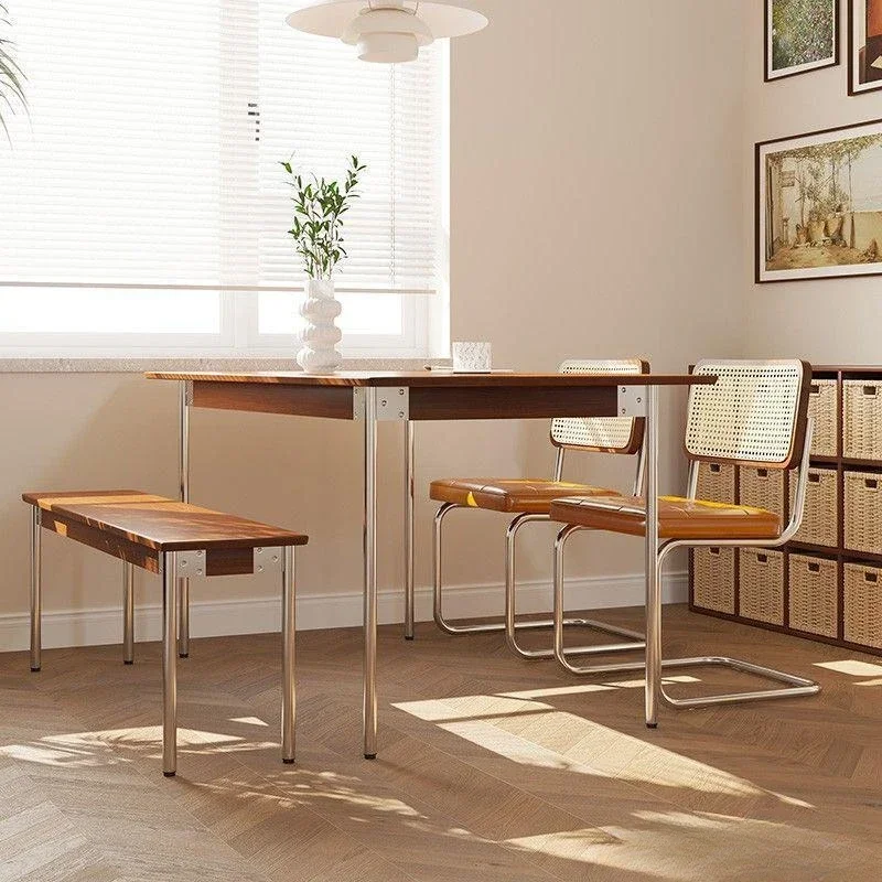 

Обеденный стол из массива дерева в стиле ретро маленький домашний средневековый скандинавский минималистичный длинный стол журнальный всесезонный обеденный стол мебель chai
