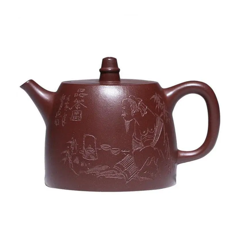 

160ml Chinese Yixing Purple Clay Teapots Famous Artists Handmade Tea Pot Raw Ore Dragon Blood Sand Kettle Zisha Tea Set Teaware