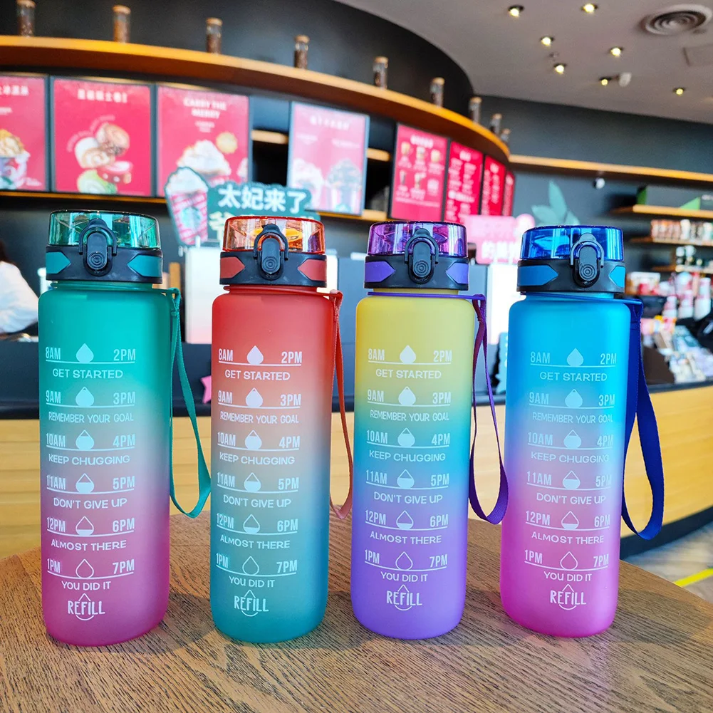 1L/2L Sports Water Bottle with Time Scale Outdoor Gym Fitness Travel Portable Leakproof Drinkware Gradient Drinking Water Cups
1L/2L Sports Water Bottle with Time Scale Outdoor Gym Fitness Travel Portable Leakproof Drinkware Gradient Drinking Water Cups