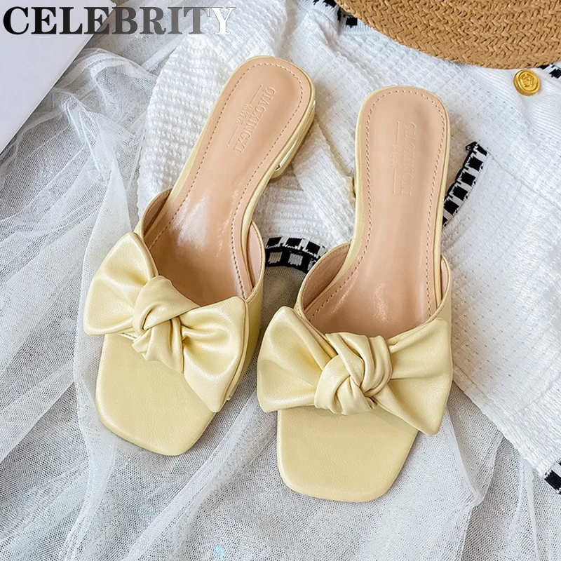 New for summer 2022 Low-heeled slippers for women Fashion brand design casual White bowknot sandals Big yards of shoes
New for summer 2022 Low-heeled slippers for women Fashion brand design casual White bowknot sandals Big yards of shoes
