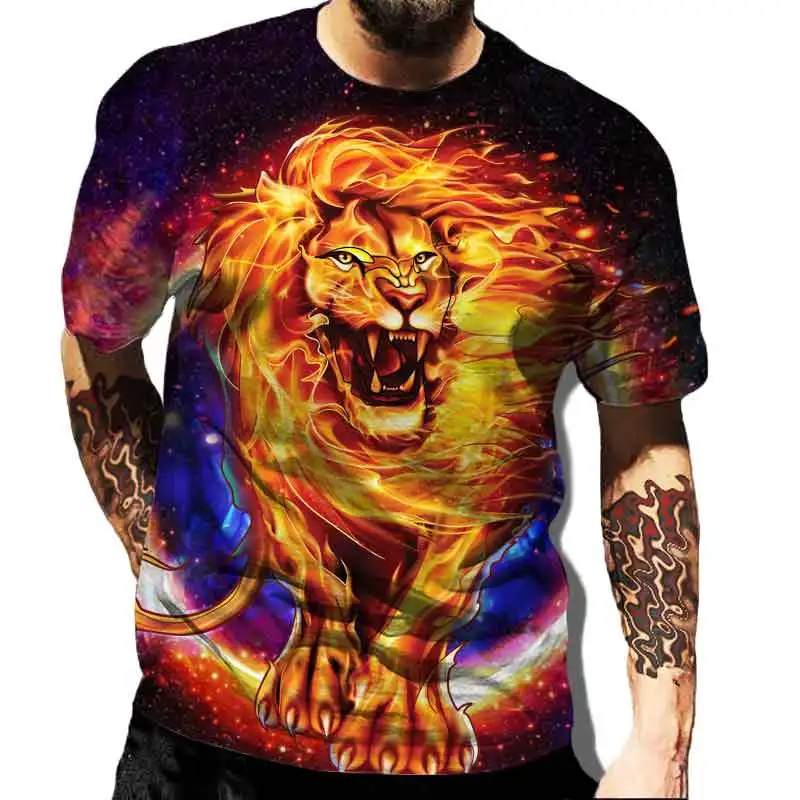 Glare lion animal 3D printing men's short-sleeved T-shirt lion new animal 3DT shirt fashion sports breathable short-sleeved
Glare lion animal 3D printing men's short-sleeved T-shirt lion new animal 3DT shirt fashion sports breathable short-sleeved