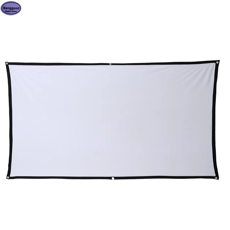 

Banggood New 16: 9 Projector Screen Home Projection Screen Cloth Outdoor Portable Folding Simple Soft Curtain with Hook